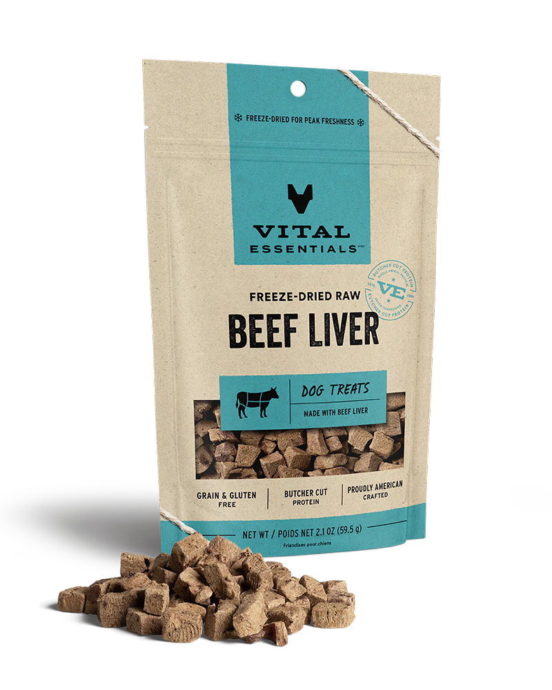 Vital Essentials Freeze-Dried Beef Liver Dog Treats 2.1oz