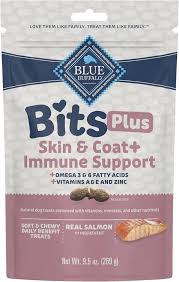 Blue Buffalo Bits Plus Salmon Skin, Coat & Immune Support Soft & Chewy Dog Treats - 9.5oz