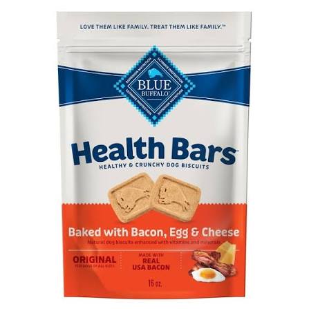Blue Buffalo Health Bars Oven-Baked Bacon, Egg & Cheese Biscuit Crunchy Dog Treats - 16oz