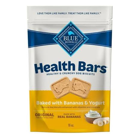 Blue Buffalo Health Bars Oven-Baked Banana & Yogurt Biscuit Crunchy Dog Treats - 16oz