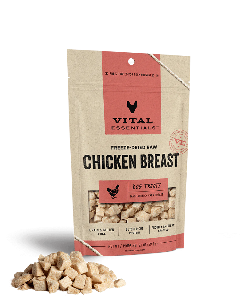 Vital Essentials Freeze-Dried Chicken Breast Dog Treats 2.1oz