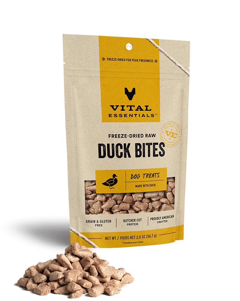 Vital Essentials Freeze-Dried Duck Bites Dog Treats 2oz