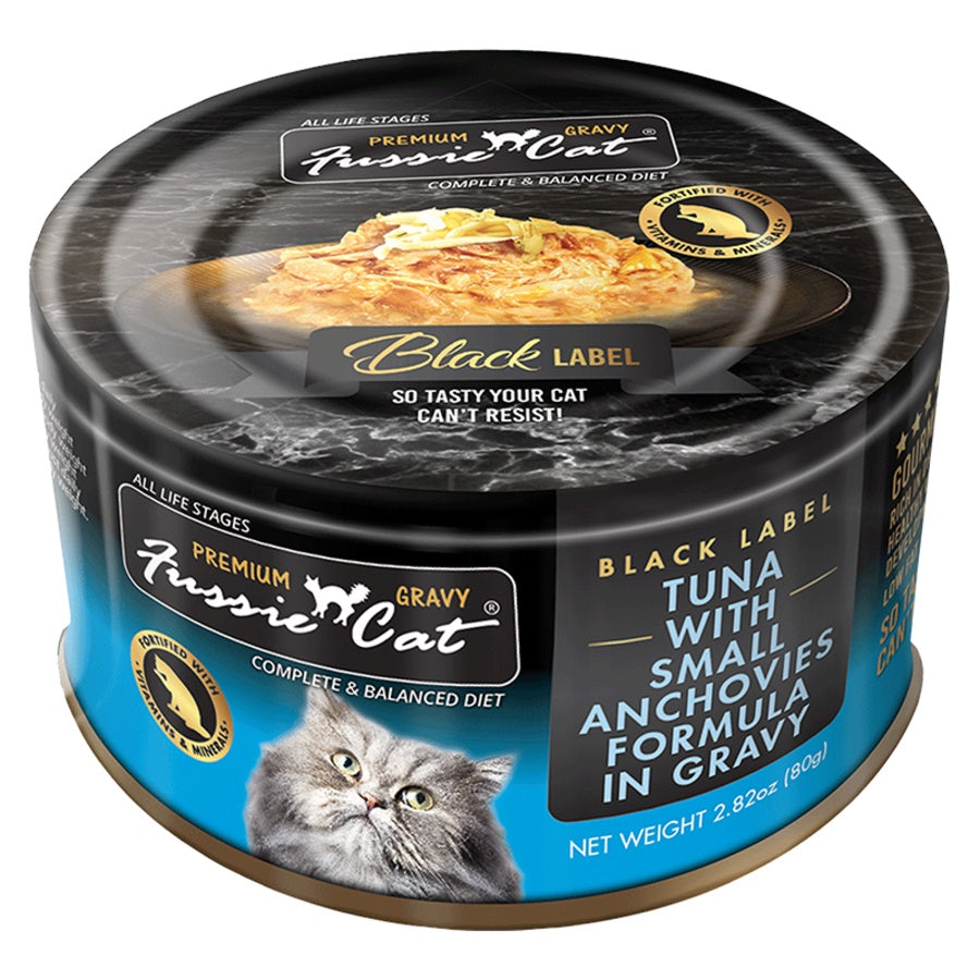 Fussie Cat Premium Tuna with Small Anchovies in Gravy Wet Cat Food 2.8oz