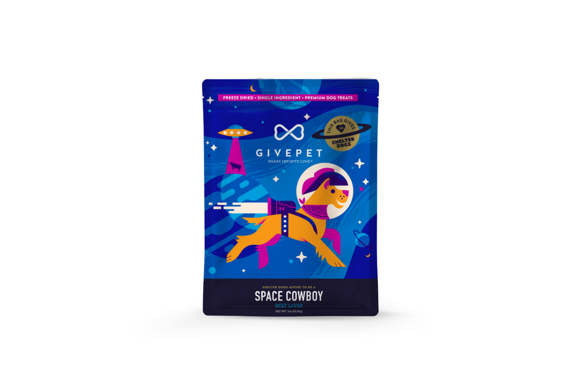 GivePet Space Cowboy Beef Liver Freeze-Dried Dog Treats 3oz