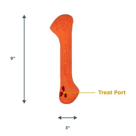 Tall Tails Goat Sport Bone Orange 9" Dog Toy