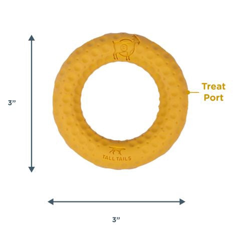 Tall Tails Goat Sport Ring Yellow 3" Dog Toy