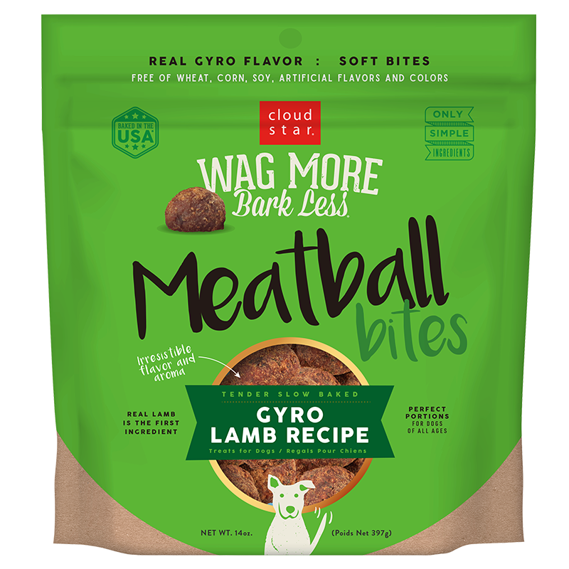 Wag More Grain Free Meatball Bites Gyro Lamb Recipe 14oz
