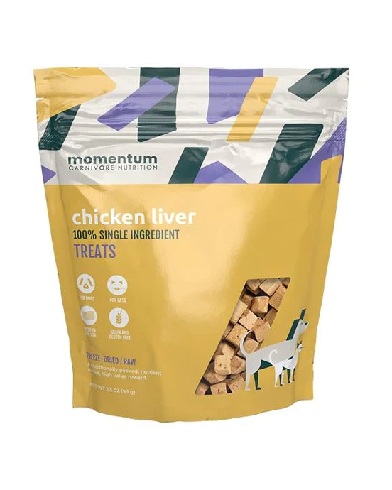 Momentum Freeze-Dried Chicken Liver Dog  Treats 3.5oz