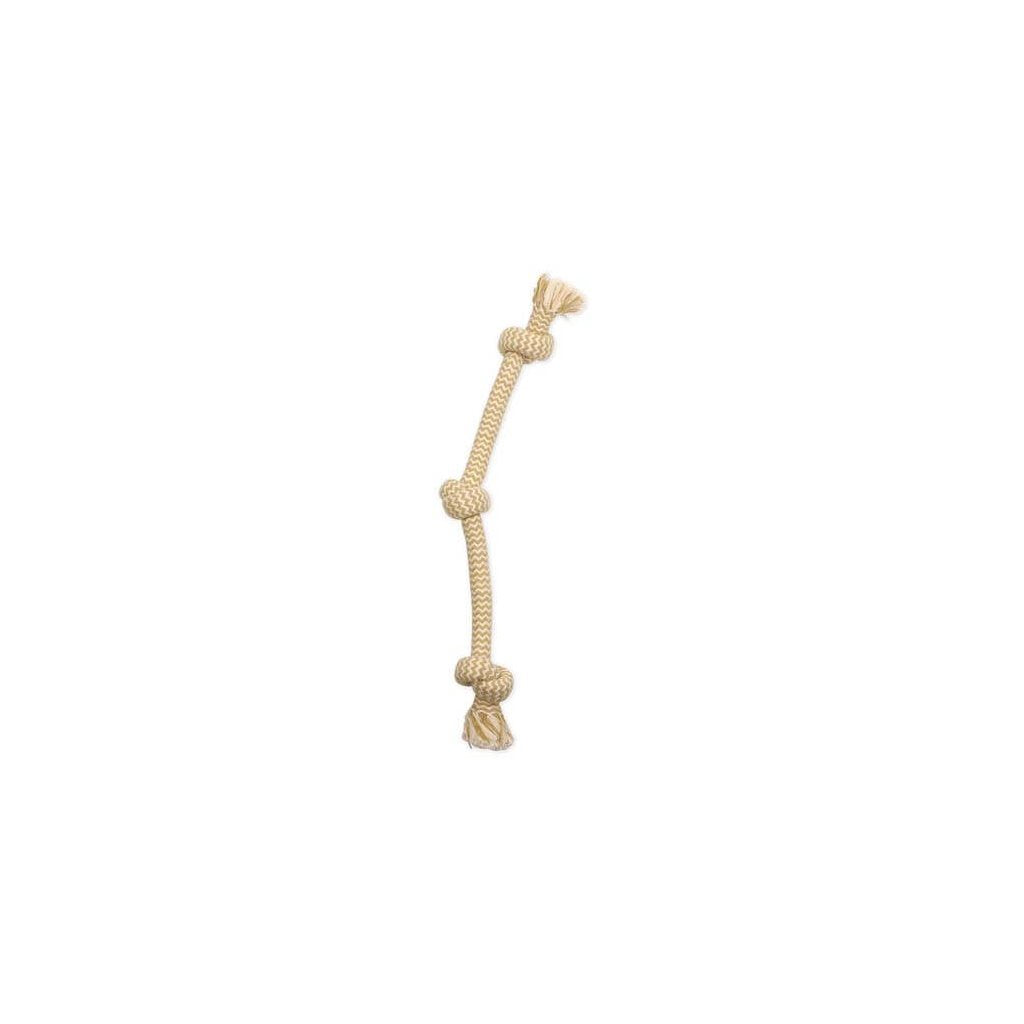 Mammoth Flossy Chews 20" Peanut Butter 3 Knot Tug  Dog Toy
