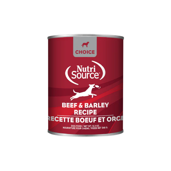 NutriSource Choice Beef & Barley Wet Dog Food 12.3oz