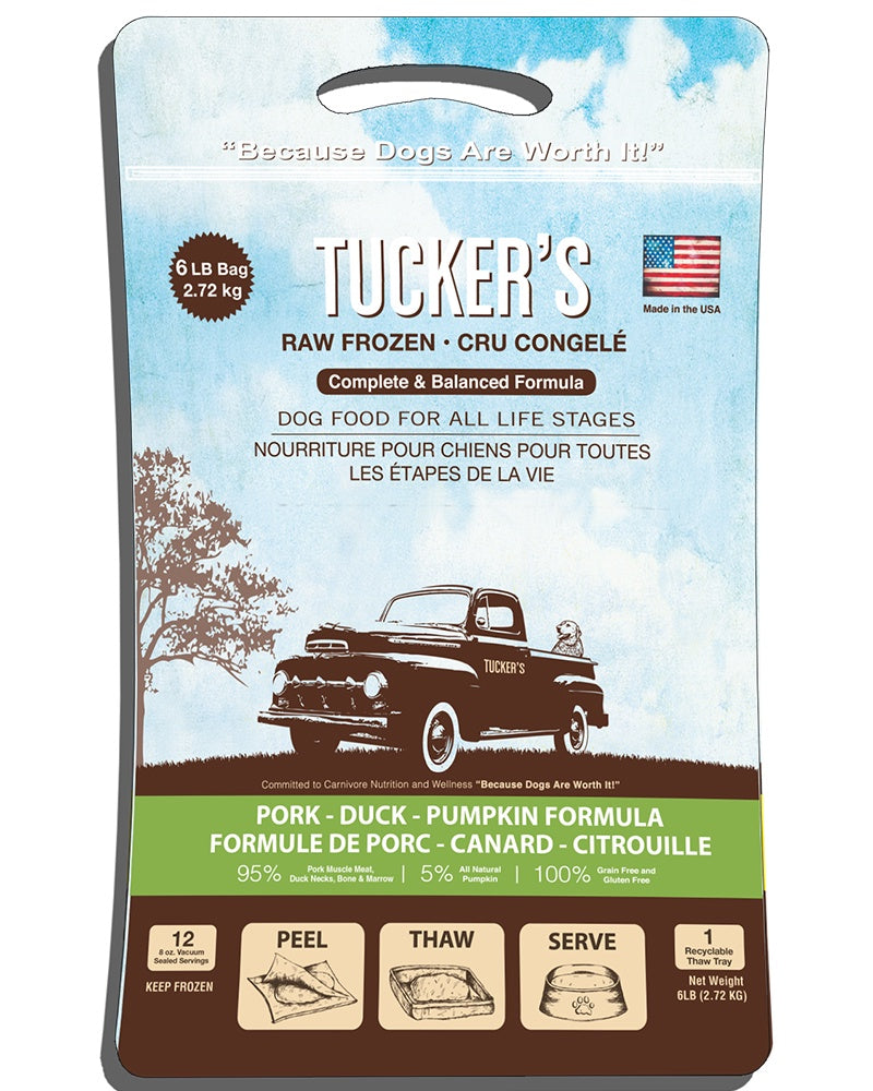 Tucker’s Raw/Frozen Pork, Duck & Pumpkin Dog Patties 20lb