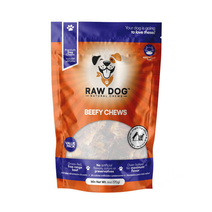Raw Dog Beefy Chews for Dog - 6oz bag