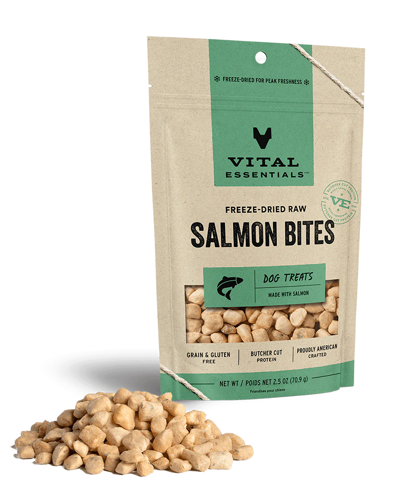 Vital Essentials Freeze-Dried Salmon Bites Dog Treats 2.5oz