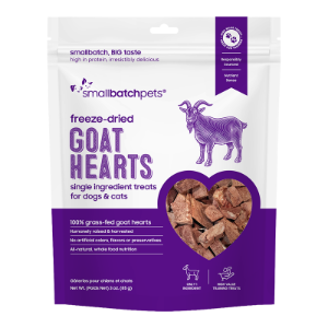 Small Batch Freeze-Dried Goat Hearts Dog & Cat Treats 3oz