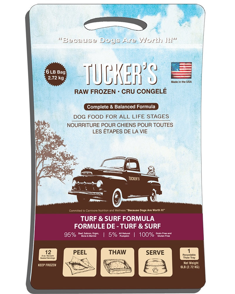 Tucker’s Raw/Frozen Turf & Surf Dog Patties 6lb