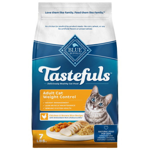 Blue Buffalo Tastefuls with Chicken Weight Control Natural Adult Dry Cat Food 7lbs