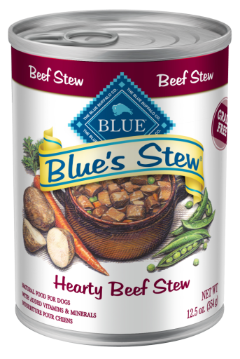 Blue Buffalo Blue Stew Beef In Gravy Wet Dog Food for Adult Dogs Grain Free 12.5oz