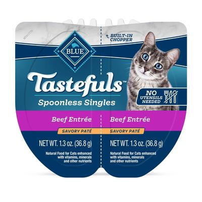 Blue Buffalo Tastefuls Spoonless Singles Beef Entree Adult Pate Wet Cat Food - 2.6oz