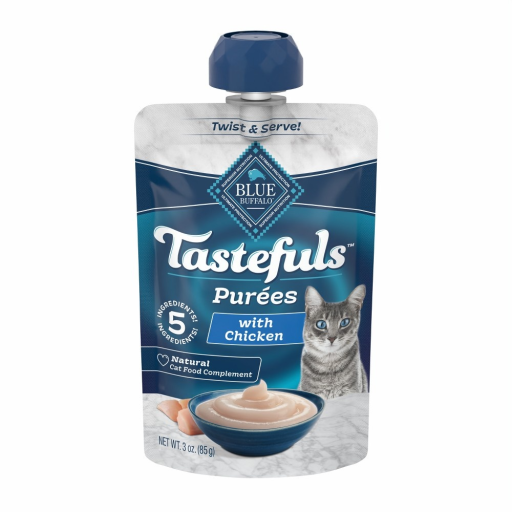 Blue Buffalo Tastefuls Chicken Resealable Twist Cap Adult Cat Natural Purees - 3oz