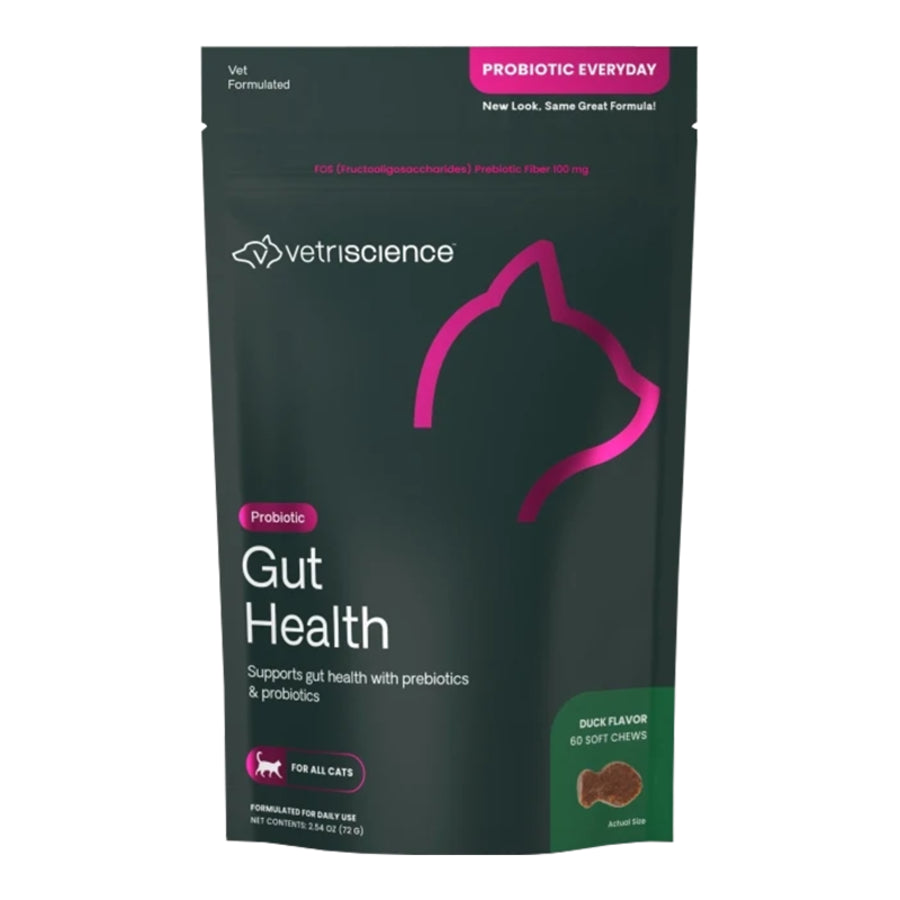 VetriScience Gut Health Duck Flavored Chew for Cats - 60ct