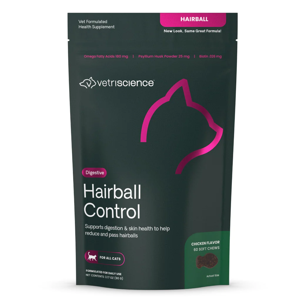 VetriScience Hairball Chicken Liver Flavored Soft Chews Supplement for Cats - 60ct