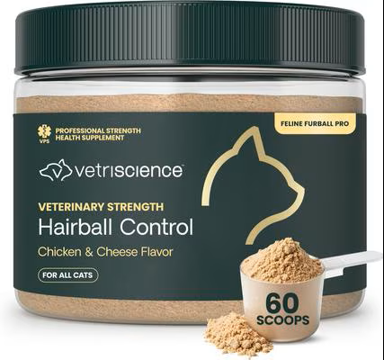 VetriScience Hairball Control Chicken & Cheese Flavored Powder Supplement for Cats - 6oz