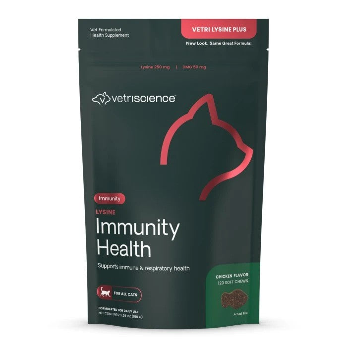 VetriScience Lysine Plus Chicken Flavored  Immune Support Chew for Cats -  90ct