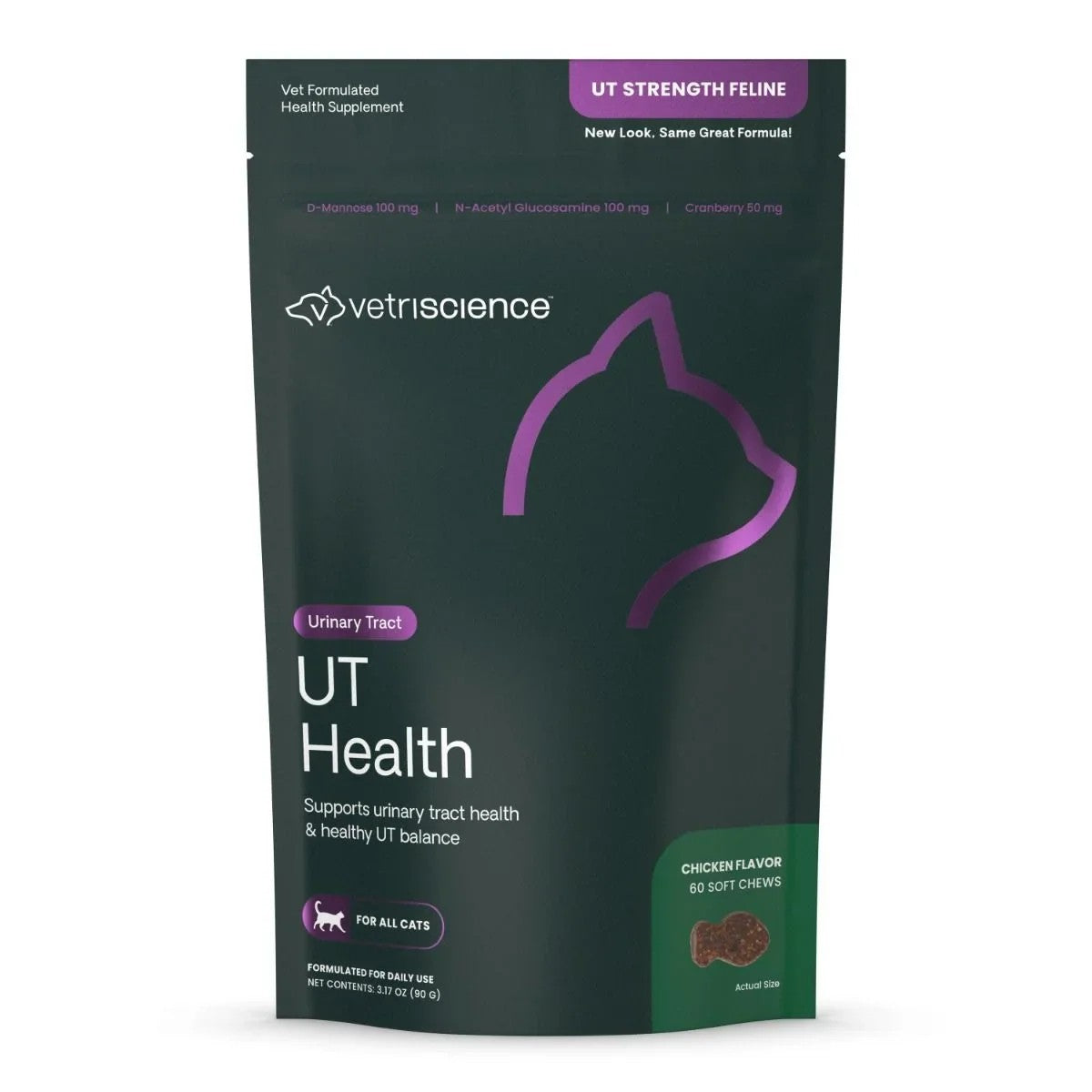 VetriScience UT Strength Chicken Liver Flavored Soft Chews Urinary Supplement for Cats - 60ct