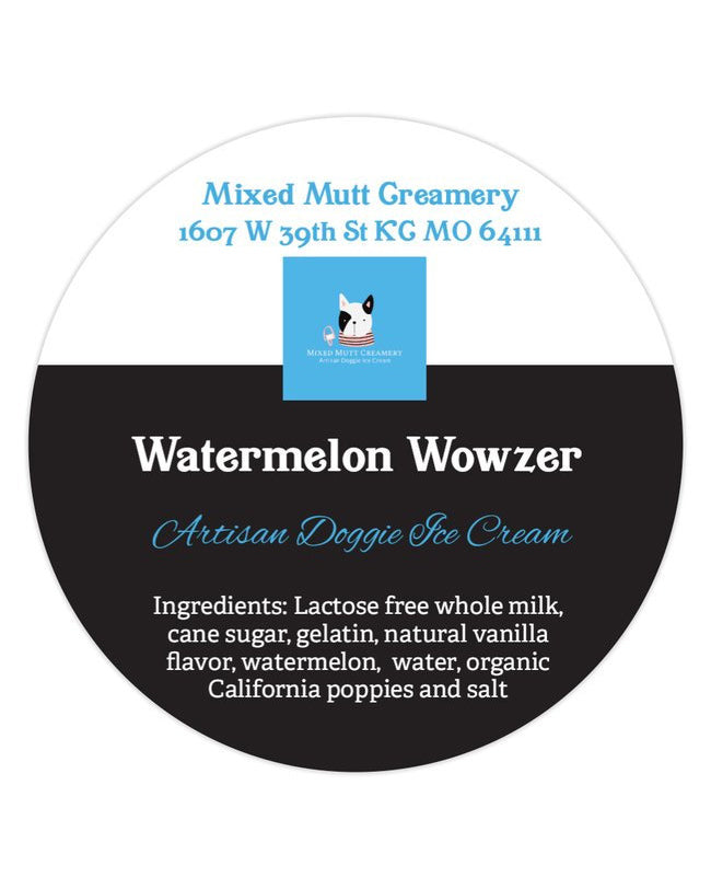 Mixed Mutt Creamery Watermelon Wowzer Artisan Doggie Ice Cream